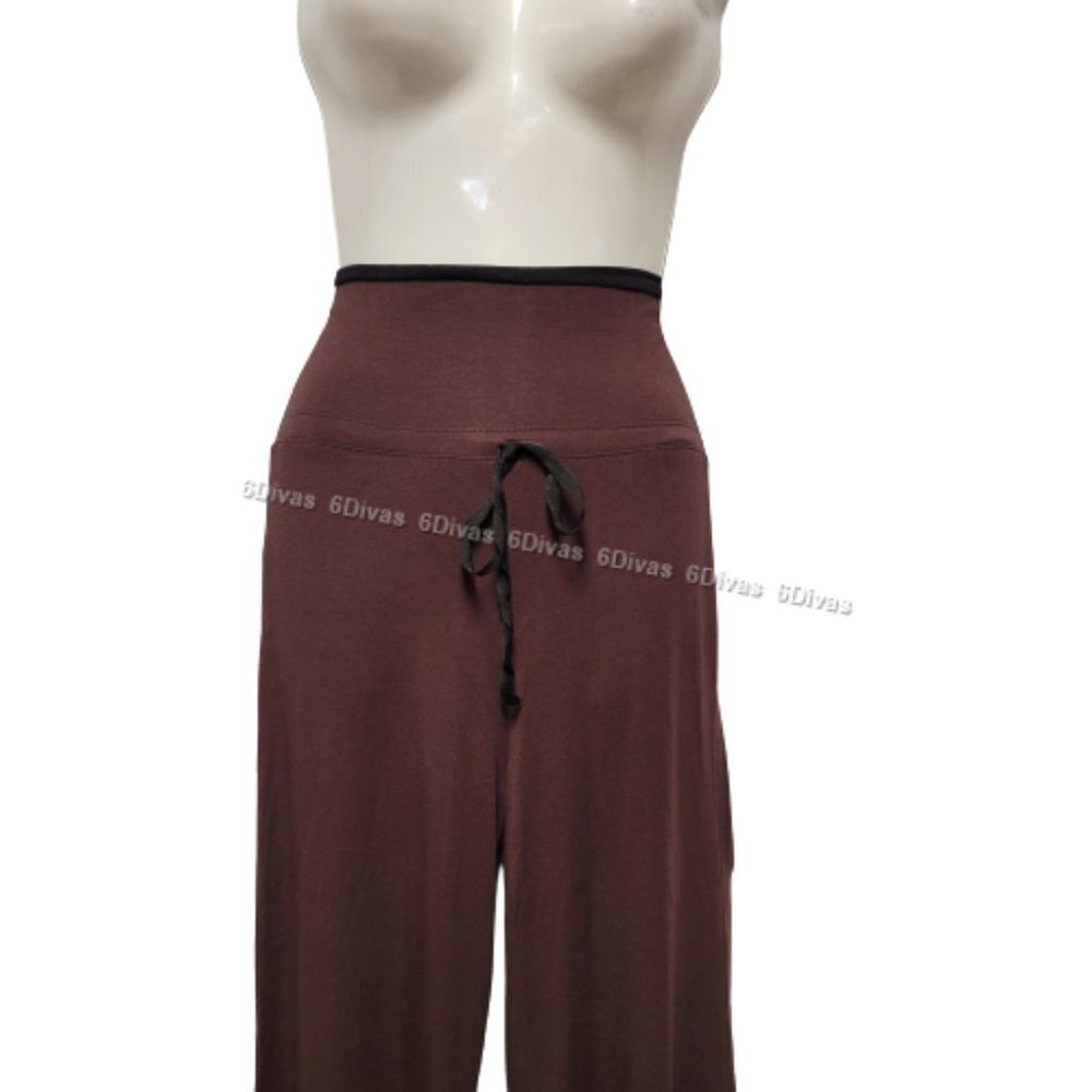 Brown and Black Slimming Flare Pants - One Size Fits Most - Picture 4 of 13